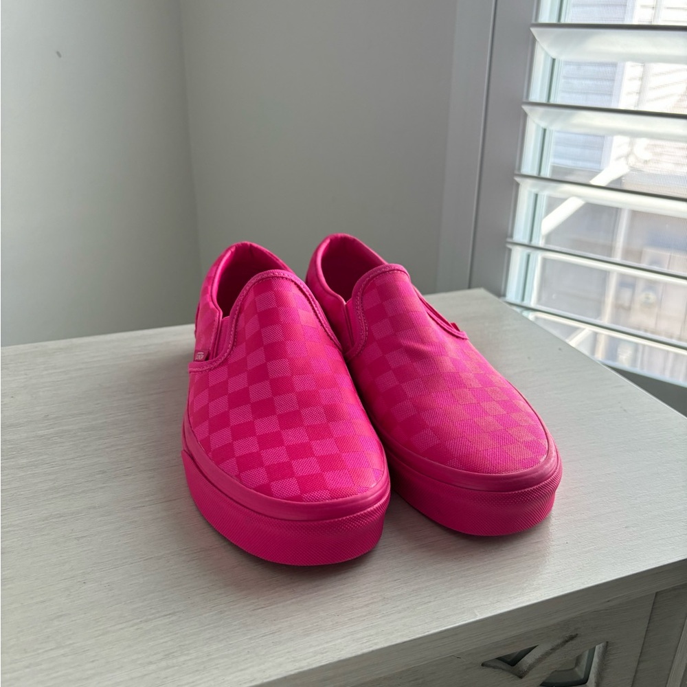 All Pink Checkered Vans